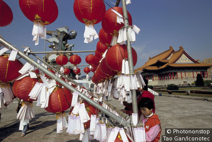 Chine, Taïwan, Taipei, l'opéra pendant la fête des lanternes