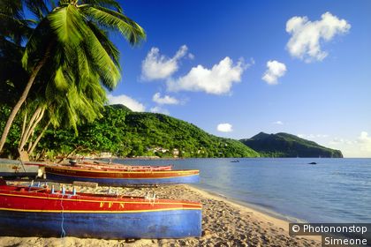 Boote am Strand von Anses d'Arlets