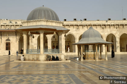 The Ablution Fountain in the outer courtyard of the Great Mosque of Aleppo