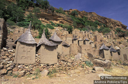 Mali, Dogon Country. Dogon Cliff Villages