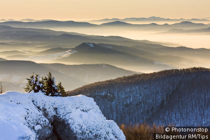 Winter morning on Klak, Mala Fatra Mountains, protected landscape area, Slovakia, Europe