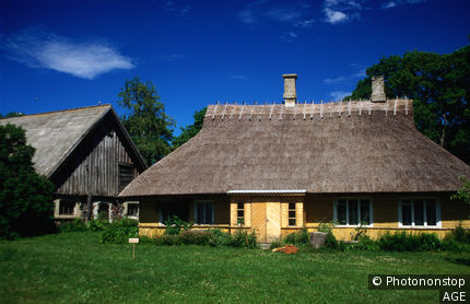 The Koguva open air museum on Muhu Island, the well preserved houses
