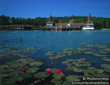Hungary, Magyarország, Zala, Heviz thermal spa near Balaton lake