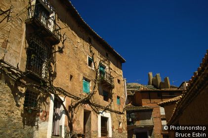 The Medieval town of Albarracin, a National Heritage Site. Albarracin, Aragon, Spain