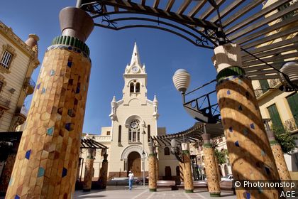 Modernist style church of ´Sagrado Corazon´ at Melilla. Spain.