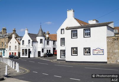Scottish Fisheries Museum ANSTRUTHER FIFE Harbour seafront white washed clad traditional houses