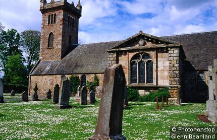 Historic church and graveyard. Dirleton, East Lothian, United Kingdom,Scotland