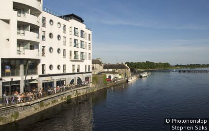 Apartments along the River Shannon. Athlone, Leinster,County Westmeath, Ireland,Republic of Ireland