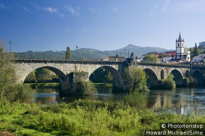 Portugal, Viana do Castelo, Ponte da Barca, Minho, Costa Verde - the mediaeval bridge