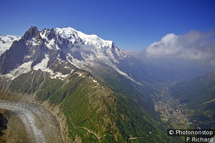 Vue aérienne du mont Blanc