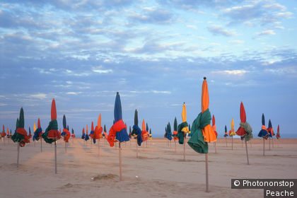 Parasols on Deauville beach