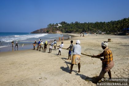 India Kerala Kovallam fishermen