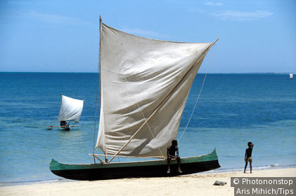 Madagascar, Morombe, typical boat