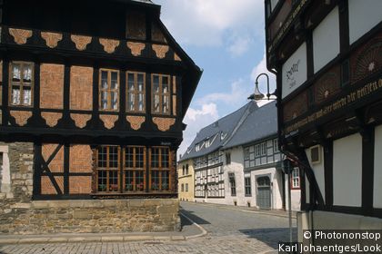 Carved half-timbered houses