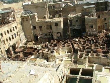 Le quartier des tanneurs dans la Médina