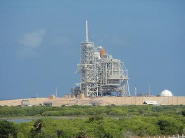 Discovery on the launch pad.